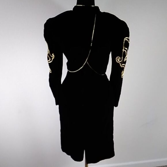 Vintage Karen Lucas For Niki ILGWU Made In USA Velvet Women Dress Size 12 - Picture 2 of 14